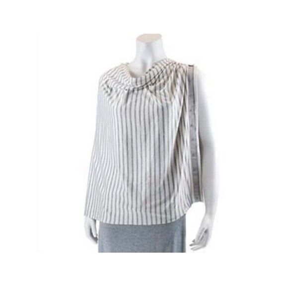 Nuroo Striped Snap Back Baby Infant Nursing Feeding Scarf Breastfeeding Grey NEW - Picture 4 of 7